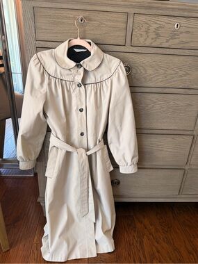 Vintage 1970’s Light Beige Trench Coat with Tie Belt, Polish made